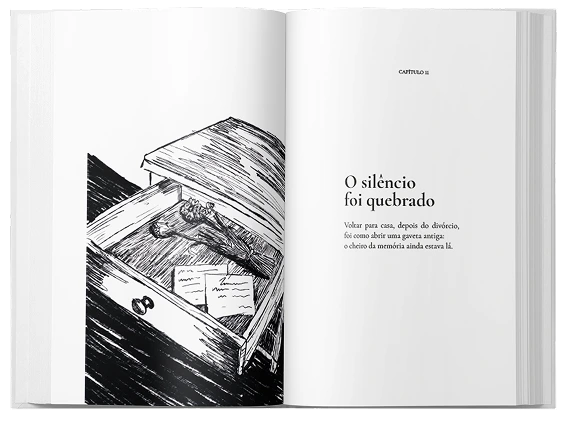 Livro meu pai não é meu herói aberto no meio